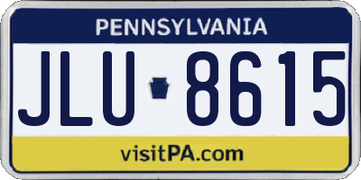 PA license plate JLU8615