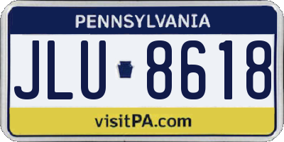 PA license plate JLU8618
