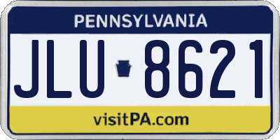 PA license plate JLU8621
