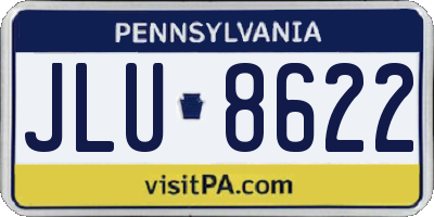PA license plate JLU8622