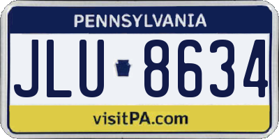 PA license plate JLU8634