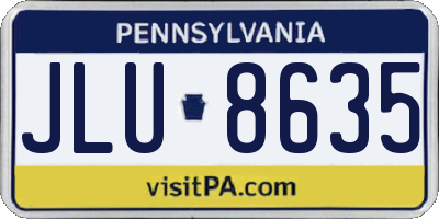 PA license plate JLU8635