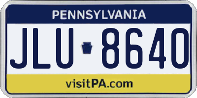 PA license plate JLU8640