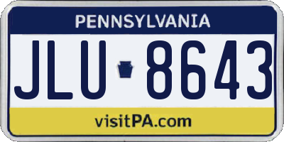 PA license plate JLU8643