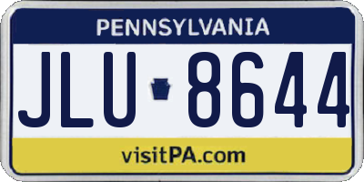 PA license plate JLU8644