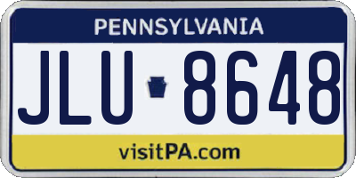 PA license plate JLU8648