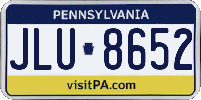 PA license plate JLU8652