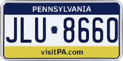 PA license plate JLU8660