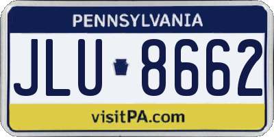 PA license plate JLU8662