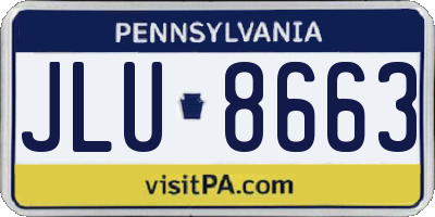 PA license plate JLU8663