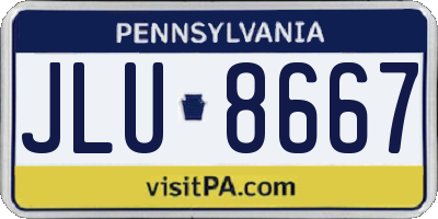 PA license plate JLU8667