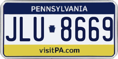 PA license plate JLU8669