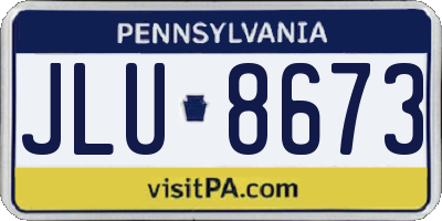 PA license plate JLU8673