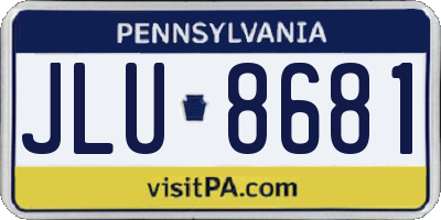 PA license plate JLU8681