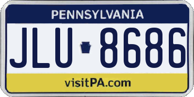 PA license plate JLU8686