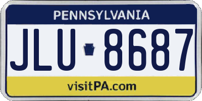 PA license plate JLU8687