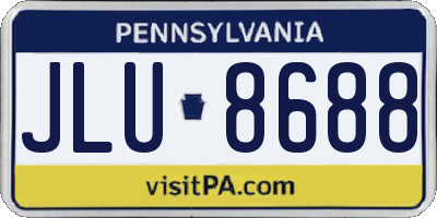 PA license plate JLU8688