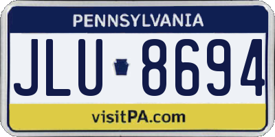 PA license plate JLU8694