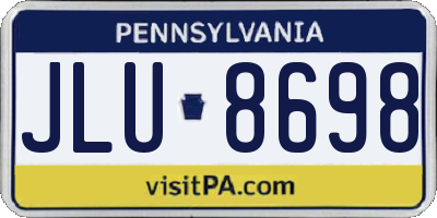 PA license plate JLU8698