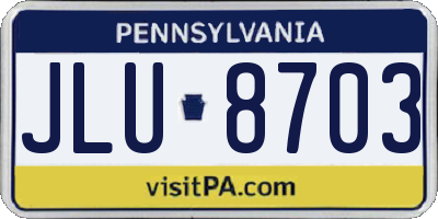 PA license plate JLU8703