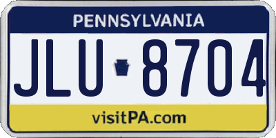 PA license plate JLU8704