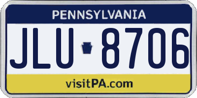 PA license plate JLU8706