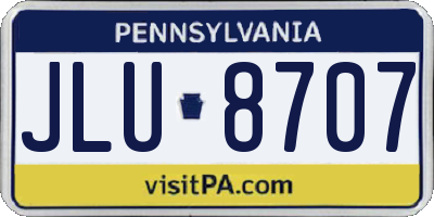 PA license plate JLU8707
