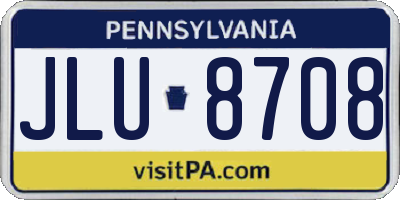 PA license plate JLU8708