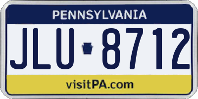 PA license plate JLU8712