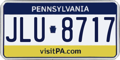 PA license plate JLU8717