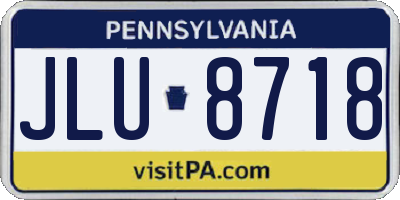 PA license plate JLU8718