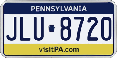 PA license plate JLU8720