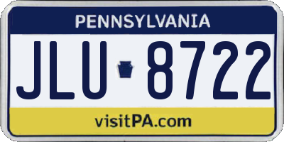 PA license plate JLU8722