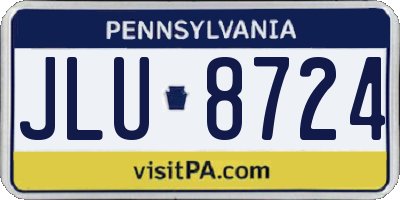 PA license plate JLU8724