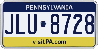 PA license plate JLU8728