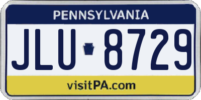 PA license plate JLU8729