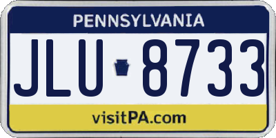 PA license plate JLU8733
