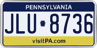 PA license plate JLU8736