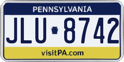 PA license plate JLU8742