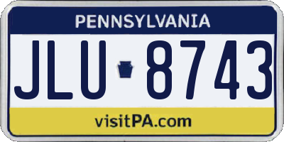 PA license plate JLU8743