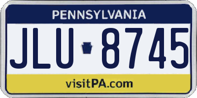 PA license plate JLU8745