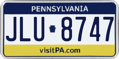 PA license plate JLU8747