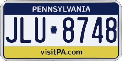 PA license plate JLU8748
