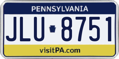 PA license plate JLU8751