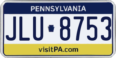 PA license plate JLU8753