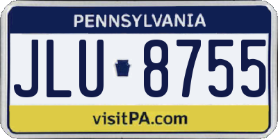 PA license plate JLU8755