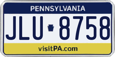 PA license plate JLU8758