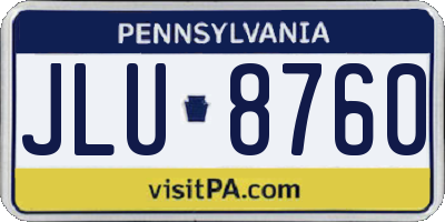 PA license plate JLU8760