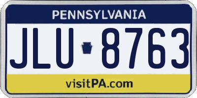 PA license plate JLU8763