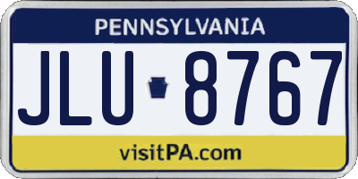 PA license plate JLU8767